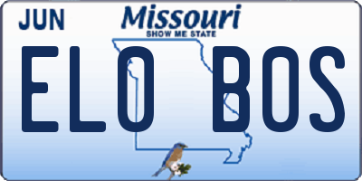 MO license plate EL0B0S
