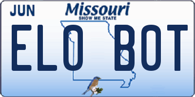 MO license plate EL0B0T