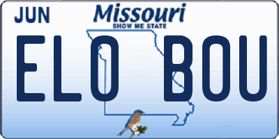 MO license plate EL0B0U