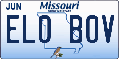MO license plate EL0B0V