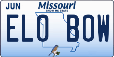 MO license plate EL0B0W
