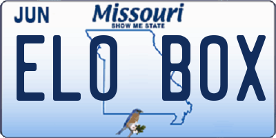 MO license plate EL0B0X