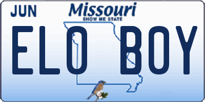 MO license plate EL0B0Y