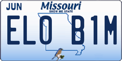 MO license plate EL0B1M