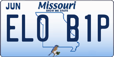 MO license plate EL0B1P