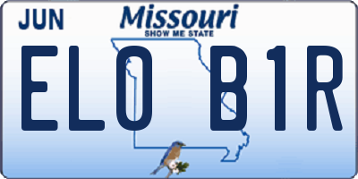 MO license plate EL0B1R
