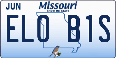 MO license plate EL0B1S