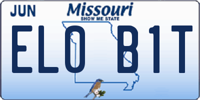 MO license plate EL0B1T
