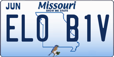 MO license plate EL0B1V