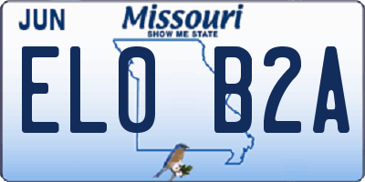 MO license plate EL0B2A