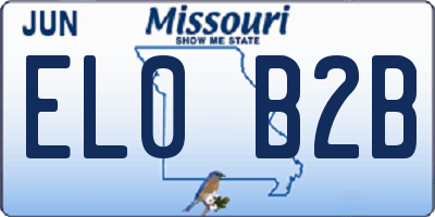 MO license plate EL0B2B
