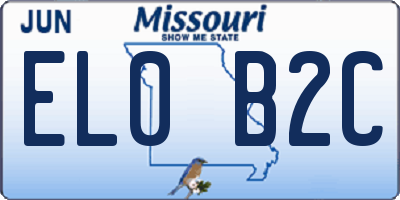 MO license plate EL0B2C