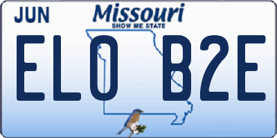 MO license plate EL0B2E