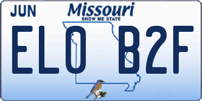 MO license plate EL0B2F