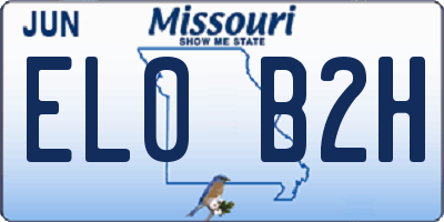 MO license plate EL0B2H