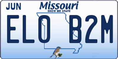 MO license plate EL0B2M