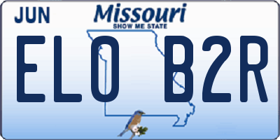 MO license plate EL0B2R