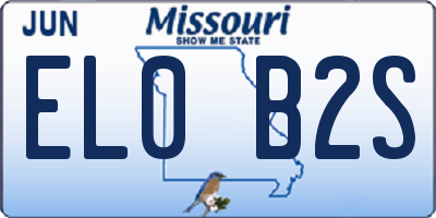 MO license plate EL0B2S