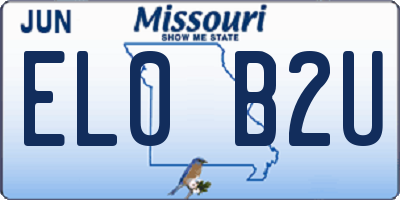 MO license plate EL0B2U