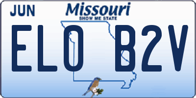 MO license plate EL0B2V