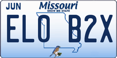 MO license plate EL0B2X