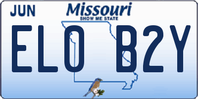MO license plate EL0B2Y