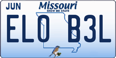MO license plate EL0B3L