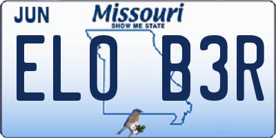 MO license plate EL0B3R