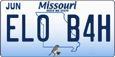 MO license plate EL0B4H