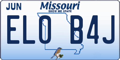 MO license plate EL0B4J