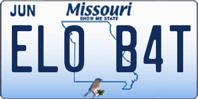MO license plate EL0B4T