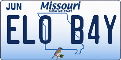 MO license plate EL0B4Y