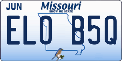 MO license plate EL0B5Q