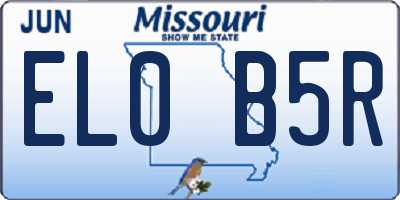 MO license plate EL0B5R