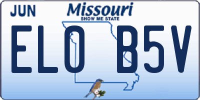 MO license plate EL0B5V