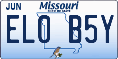 MO license plate EL0B5Y