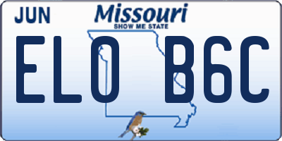 MO license plate EL0B6C