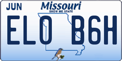 MO license plate EL0B6H
