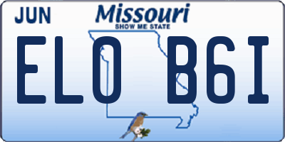 MO license plate EL0B6I