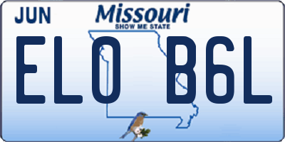 MO license plate EL0B6L