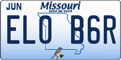 MO license plate EL0B6R
