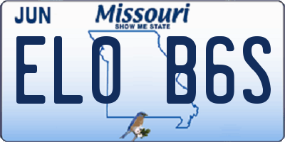 MO license plate EL0B6S