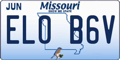 MO license plate EL0B6V