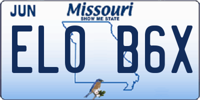 MO license plate EL0B6X