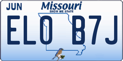MO license plate EL0B7J