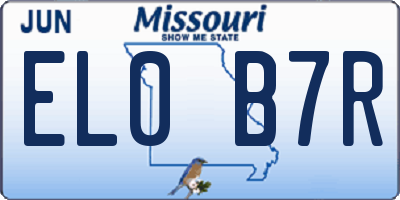MO license plate EL0B7R