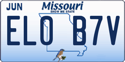 MO license plate EL0B7V