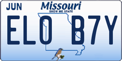 MO license plate EL0B7Y