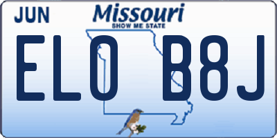 MO license plate EL0B8J
