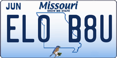 MO license plate EL0B8U